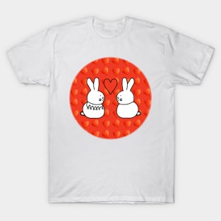 Two Easter Bunny Rabbits in Love on Valentines Day T-Shirt